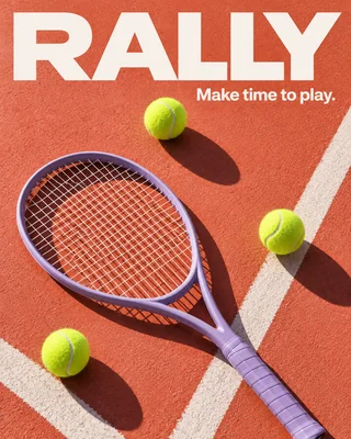 RALLY: Make time to play, fictional campaign artwork